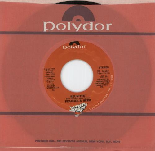 Peaches & Herb Reunited 7" vinyl single (7 inch record / 45) US PF907RE870451
