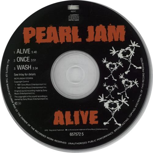 Pearl Jam Alive CD single (CD5 / 5") UK PJAC5AL33111