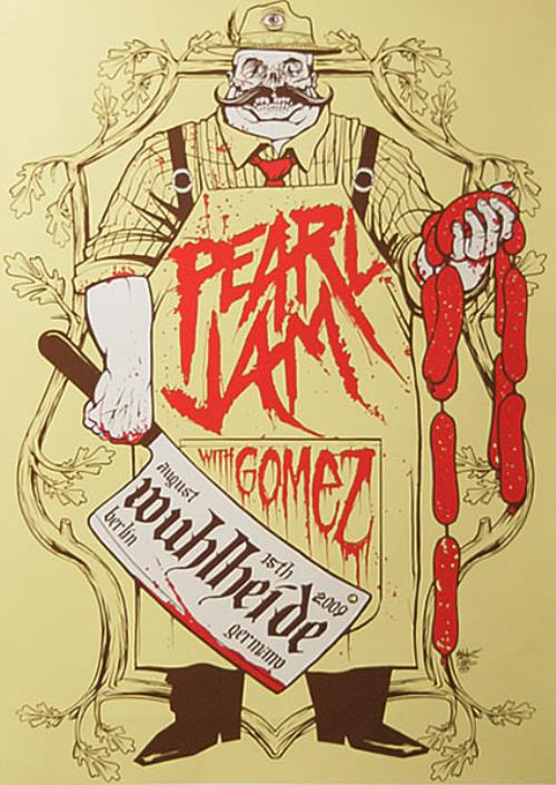 Pearl Jam August 2009 Berlin Concert Lithograph artwork German PJAARAU497802