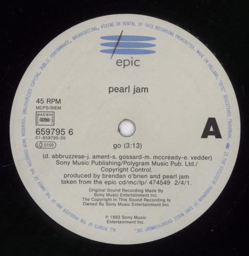 Pearl Jam Go 12" vinyl single (12 inch record / Maxi-single) Dutch PJA12GO891878