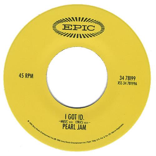 Pearl Jam I Got ID 7" vinyl single (7 inch record / 45) US PJA07IG374476