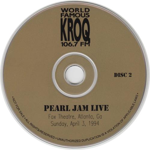 Pearl Jam Live 2 CD album set (Double CD) US PJA2CLI35293