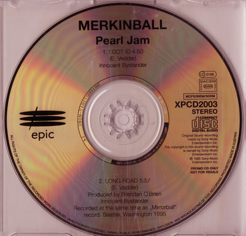 Pearl Jam Merkinball CD single (CD5 / 5") UK PJAC5ME60579