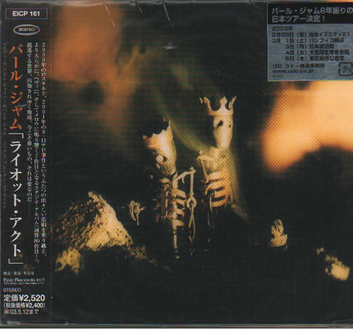 Pearl Jam Riot Act CD album (CDLP) Japanese PJACDRI234123