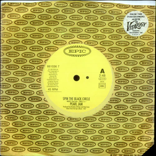 Pearl Jam Spin The Black Circle 7" vinyl single (7 inch record / 45) Dutch PJA07SP520122