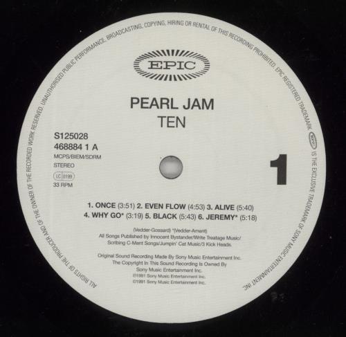 Pearl Jam Ten - 160gm vinyl LP album (LP record) UK PJALPTE870515