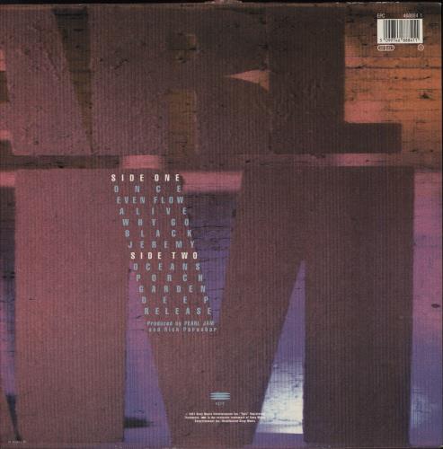 Pearl Jam Ten - VG+ vinyl LP album (LP record) UK PJALPTE769362