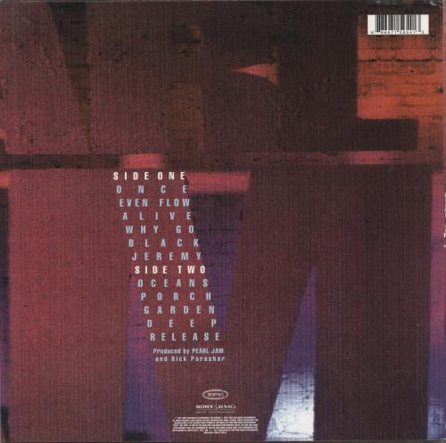Pearl Jam Ten vinyl LP album (LP record) UK PJALPTE887352