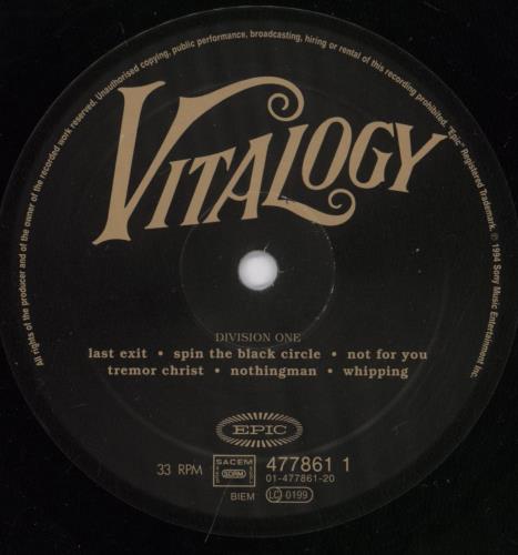 Pearl Jam Vitalogy - EX vinyl LP album (LP record) UK PJALPVI583789