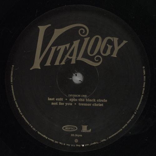 Pearl Jam Vitalogy vinyl LP album (LP record) US PJALPVI797546