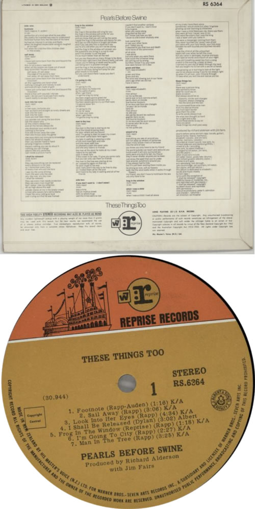 Pearls Before Swine These Things Too vinyl LP album (LP record) New Zealand PBSLPTH616571