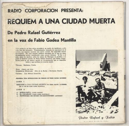 Pedro Rafael Gutierrez Requiem A Una Cuidad Muerta vinyl LP album (LP record) Nicaraguan 0GDLPRE735781