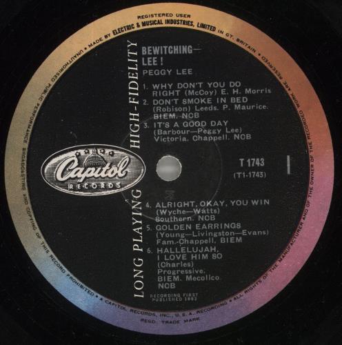 Peggy Lee Bewitching-Lee! vinyl LP album (LP record) UK PEGLPBE408797