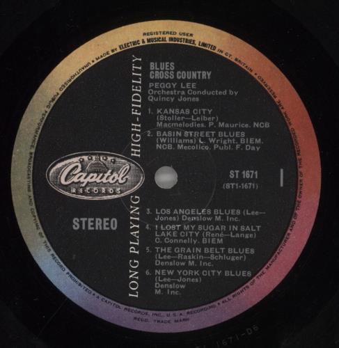 Peggy Lee Blues Cross Country vinyl LP album (LP record) UK PEGLPBL408838