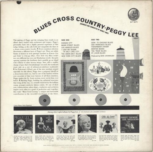 Peggy Lee Blues Cross Country vinyl LP album (LP record) US PEGLPBL697956
