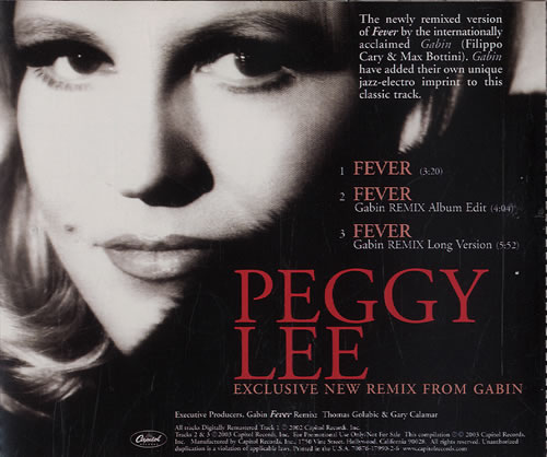 Peggy Lee Fever Single Remix CD single (CD5 / 5") US PEGC5FE263490
