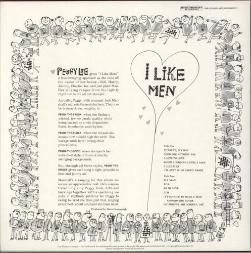 Peggy Lee I Like Men! - 180gm vinyl LP album (LP record) UK PEGLPIL874812
