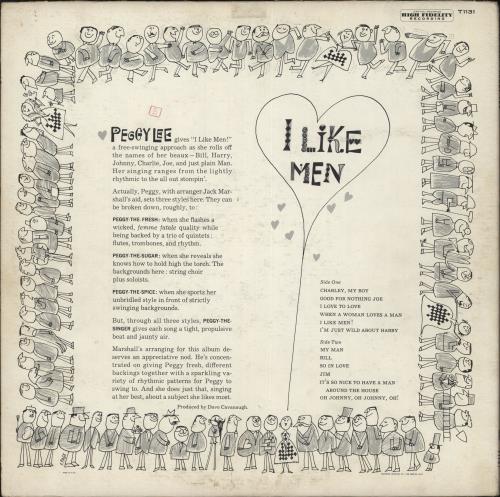 Peggy Lee I Like Men! vinyl LP album (LP record) US PEGLPIL726848