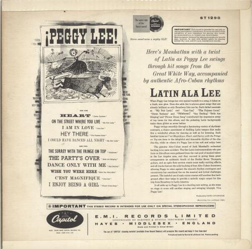 Peggy Lee Latin Ala Lee! vinyl LP album (LP record) UK PEGLPLA376638