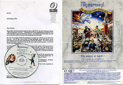 Pendragon The Masquerade Overture media press kit UK NDGKITH290339