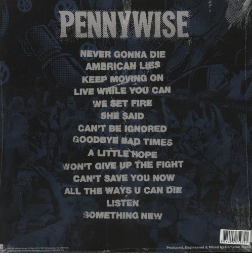 Pennywise Never Gonna Die - Blue Vinyl - Sealed vinyl LP album (LP record) US PNYLPNE881358