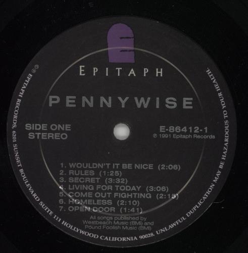 Pennywise Pennywise vinyl LP album (LP record) US PNYLPPE864049