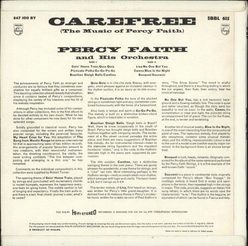 Percy Faith (Jazz) Carefree vinyl LP album (LP record) UK PFHLPCA708793