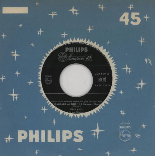 Percy Faith (Jazz) Scandalo Al Sole (A Summer Place) 7" vinyl single (7 inch record / 45) Italian PFH07SC755445