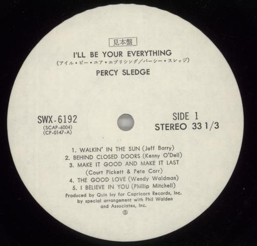 Percy Sledge I'll Be Your Everything vinyl LP album (LP record) Japanese PSLLPIL873220