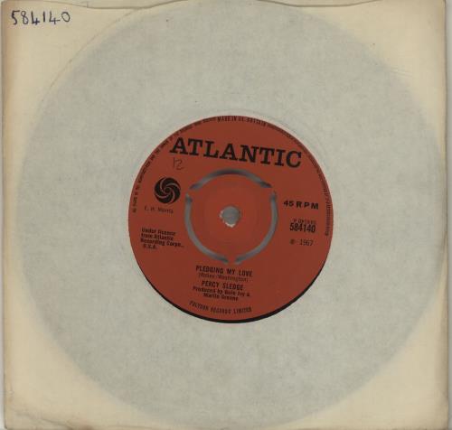 Percy Sledge Pledging My Love 7" vinyl single (7 inch record / 45) UK PSL07PL683065