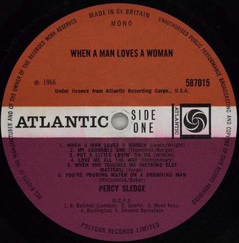 Percy Sledge When A Man Loves A Woman vinyl LP album (LP record) UK PSLLPWH763070