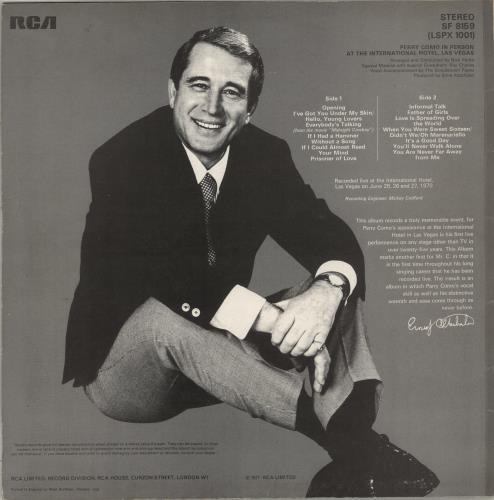 Perry Como In Person At The International Hotel, Las Vegas vinyl LP album (LP record) UK PA9LPIN496777