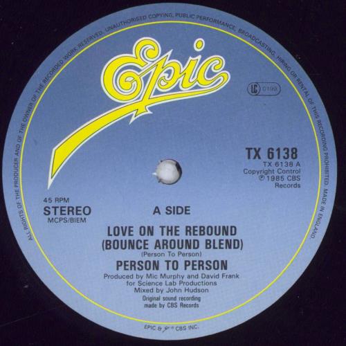Person To Person Love On The Rebound 12" vinyl single (12 inch record / Maxi-single) UK PYU12LO832736