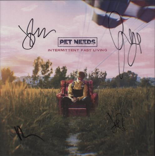 Pet Needs Intermittent Fast Living - Green Vinyl - Autographed vinyl LP album (LP record) UK -E6LPIN880870