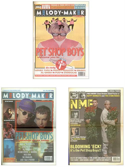 Pet Shop Boys 2 x Melody Maker + 2 x NME magazine UK PSBMAXM523522