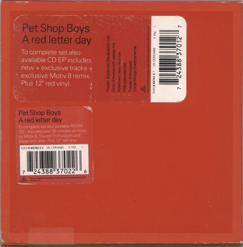 Pet Shop Boys A Red Letter Day - EX 2-CD single set (Double CD single) UK PSB2SAR401896