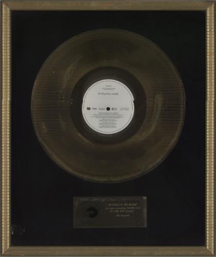 Pet Shop Boys Actually - Gold award disc German PSBAWAC679247