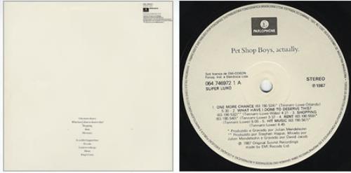 Pet Shop Boys Actually vinyl LP album (LP record) Brazilian PSBLPAC232643