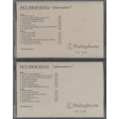 Pet Shop Boys Alternative Double Cassette Album US PSB2KAL500462