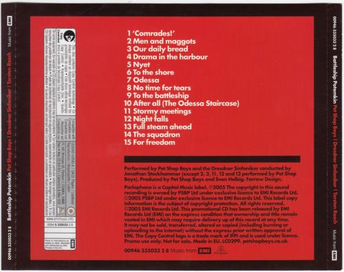 Pet Shop Boys Battleship Potemkin CD album (CDLP) UK PSBCDBA337438