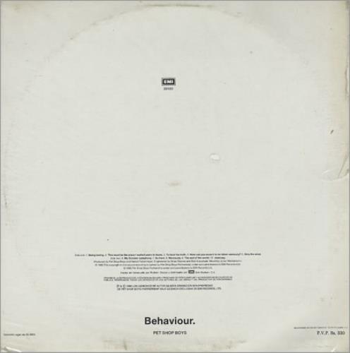 Pet Shop Boys Behaviour vinyl LP album (LP record) Venezuelan PSBLPBE266228