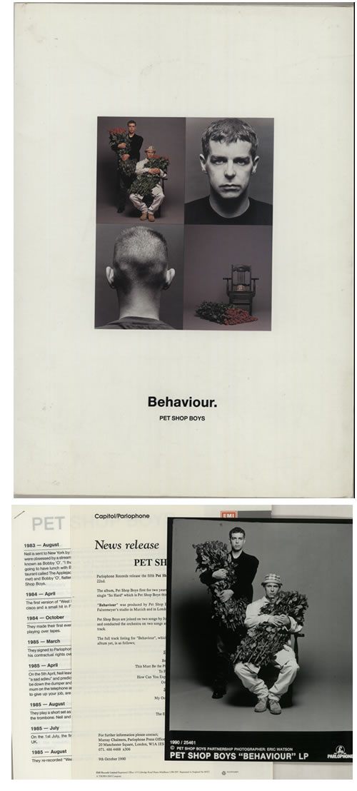 Pet Shop Boys Behaviour media press kit UK PSBKIBE429765