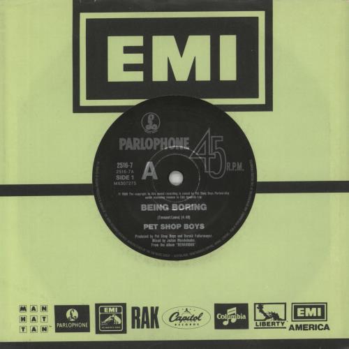 Pet Shop Boys Being Boring 7" vinyl single (7 inch record / 45) Australian PSB07BE04065
