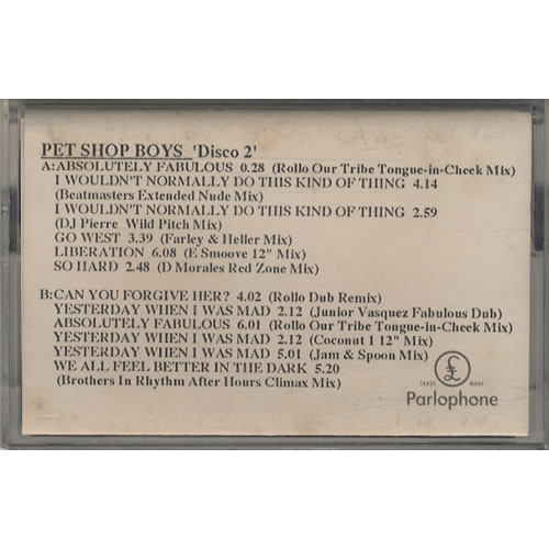 Pet Shop Boys Disco 2 cassette album UK PSBCLDI59938