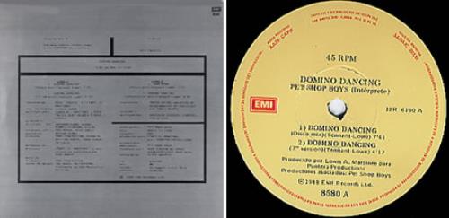 Pet Shop Boys Domino Dancing 12" vinyl single (12 inch record / Maxi-single) Argentinean PSB12DO04219