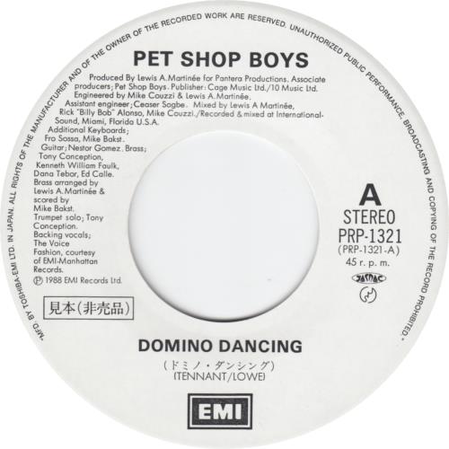Pet Shop Boys Domino Dancing 7" vinyl single (7 inch record / 45) Japanese PSB07DO00500