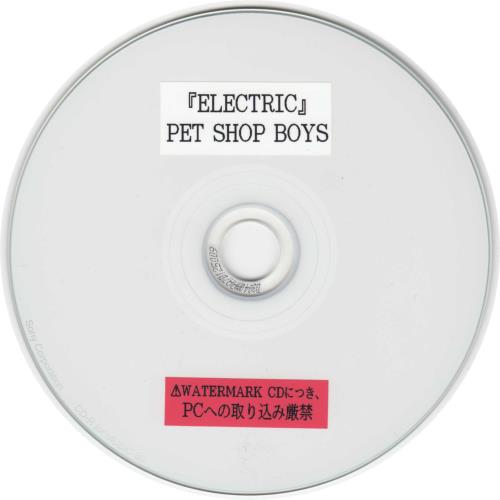 Pet Shop Boys Electric CD-R acetate Japanese PSBCREL701490