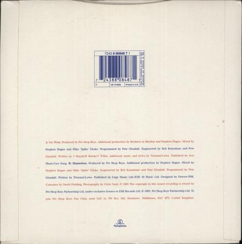 Pet Shop Boys Go West 7" vinyl single (7 inch record / 45) UK PSB07GO65152