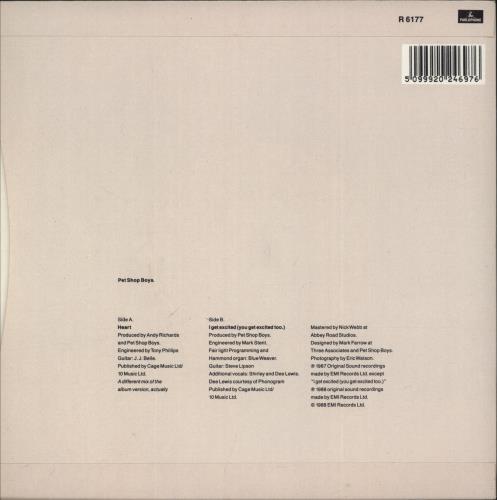 Pet Shop Boys Heart - Neil Tennant 7" vinyl single (7 inch record / 45) UK PSB07HE04059