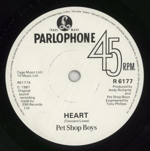 Pet Shop Boys Heart - Neil Tennant 7" vinyl single (7 inch record / 45) UK PSB07HE04059
